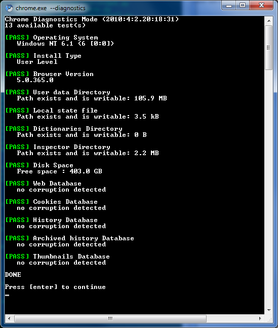 Diagnostic Mode